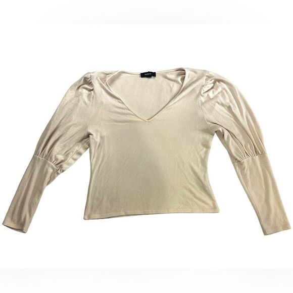 Forever 21 Blush Pink Long Balloon Sleeve V-neck Sweater Shirt Women’s Sz 2X - Picture 2 of 11